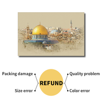 Ventes quotidiennes peint à la main mosquée paysage imprimé toile peinture pour la décoration de la maison