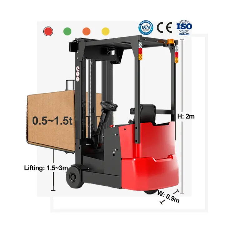 automated warehouse integration certified operators 3 wheel small 1.5t 2t mini electric lifter forklift