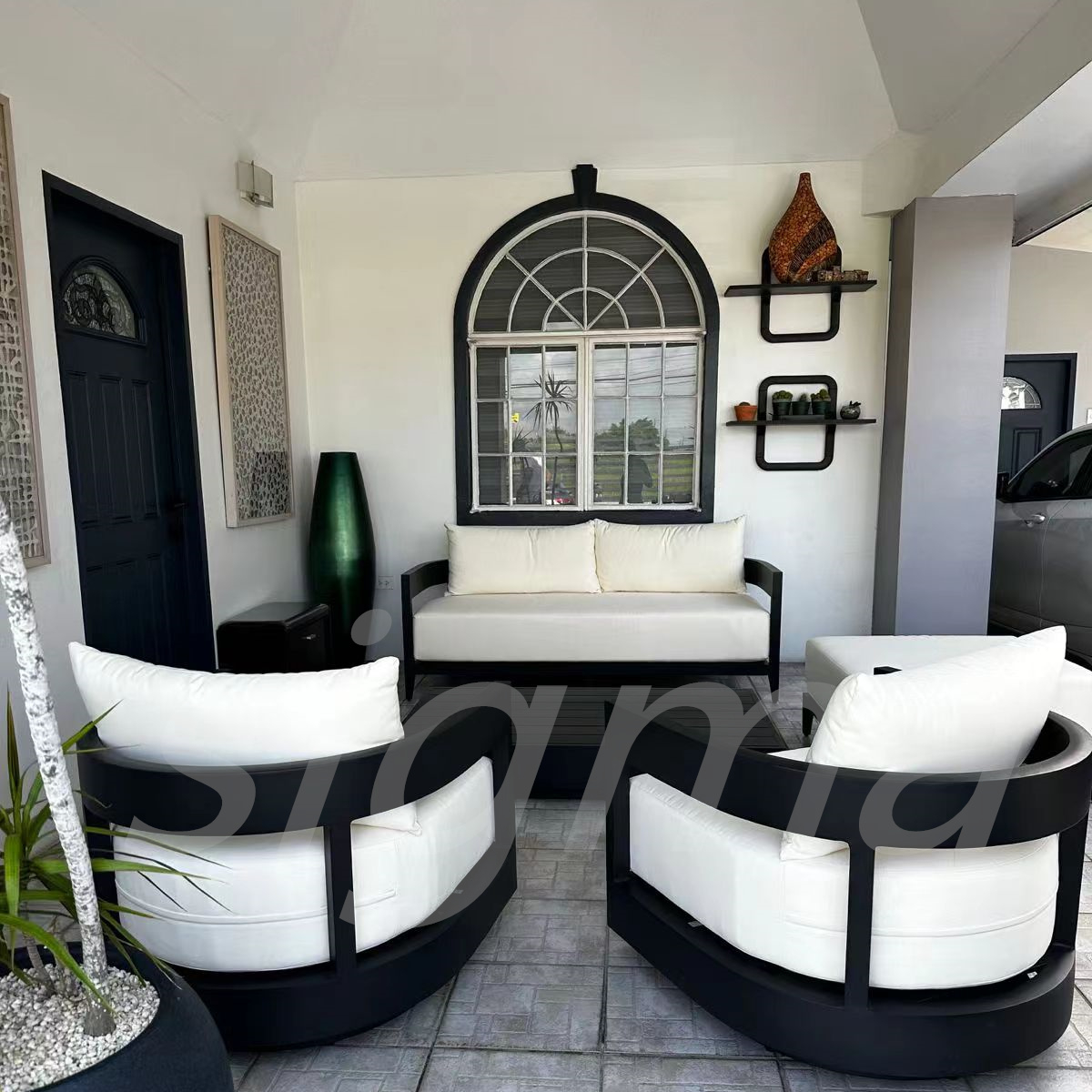 New Design Patio Outdoor Furniture All Weather Aluminum Outdoor Garden Fabric Sofa