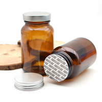 60ml 75ml 100ml 120ml 150ml 200ml 250ml 300ml 400ml 500ml mulut lebar bening kapsul Amber pil cair obat botol kaca kosong