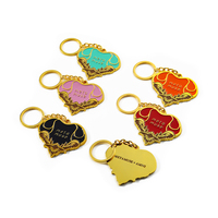 Porte-clés personnalisé en émail doux coloré en forme de cœur, porte-clés romantique en métal pour Couple, nouvelle collection
