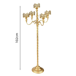 Chandelier en métal doré européen sur pied, décoration de mariage personnalisée, ornement de luxe pour bureau, chambre et <span class=keywords><strong>maison</strong></span> - Product Image 6