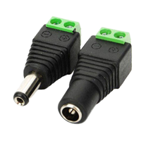 2.1X5.5mm 2 broches prise d'alimentation cc connecteur adaptateur jack 12V mâle alimentation cc avec 5A courant nominal contacts en cuivre et boîtier ABS