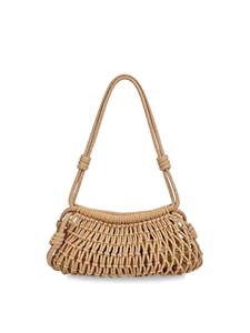 Bolso de Playa de Ganchillo con Forma de Dumpling para Mujer, Cierre con Cordón, Poliéster Ecológico, Plegable, Ligero y Duradero - Product Image 2