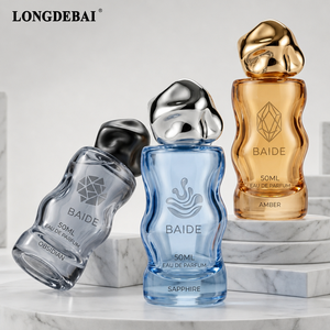 Flacon de <span class=keywords><strong>parfum</strong></span> en verre ondulé de luxe, couleur personnalisée, 30ml 50ml 100ml, flacon de <span class=keywords><strong>parfum</strong></span> vide en verre avec bouchon liquide irrégulier - Product Image 3