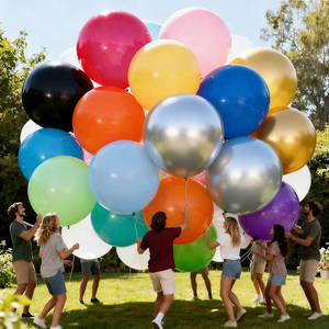 Ballons géants transparents métalliques en gros pour anniversaire, mariage, baby shower, fournitures de fête gonflables, ballons en latex de 36 pouces - Product Image 3