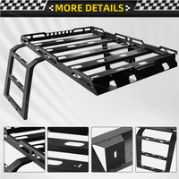 2/4 porte aluminium acier galerie de toit avec lumière LED porte-bagages échelle d'escalade panier de cargaison pour Toyota Wrangler JK JL JT BJ40