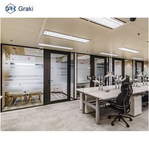 Porta Divisoria in Vetro con Telaio, Parete Divisoria per Ufficio, Design Moderno, Ecologica, Fonoassorbente, Ignifuga - Product Image 5