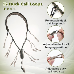 Camo <b>Braided</b> Paracord Lanyard Multi Loop Outdoor Field Equipment Organizer Adjustable Strap Camping Activity <b>Accessory</b> Gear - Product Image 3