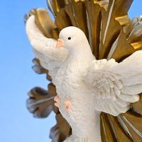 Statue de la Paix Colombe Blanche en Résine, Artisanat Religieux et Culturel, Ornement de Noël, Approvisionnement Exclusif Transfrontalier
