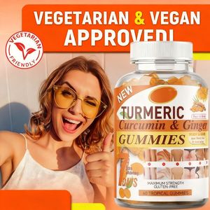 Vegan diakui Label pribadi diskon besar suplemen makanan Vegan organik kunyit Kurkumin kunyit jahe Gummies - Product Image 2