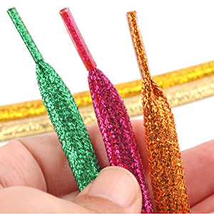 Cordones de Zapatos Runtong SL-A1032 de 10 mm, Planos, Brillantes, Metálicos, Coloridos, de Poliéster, al por Mayor y a Bajo Precio - Product Image 2