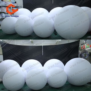 Globo Inflable de Helio de PVC Blanco de 1 m, 1,5 m, 2 m, 3 m, Globo Decorativo con Luces LED, Esferas Inflables Publicitarias - Product Image 3