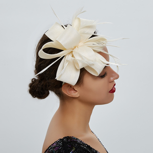 High Quality Colorful Fascinator <strong>Hat</strong> for <strong>Women</strong> Tea Party <strong>Wedding</strong> Headband Feather Cocktail Headwear Hair Clip for Girls - Product Image 6