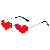 FF889 lunettes de Protection UV à monture métallique couleur bonbon, lunettes de plage de fête irrégulières sans monture, lunettes de soleil cœur