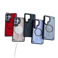Housse de protection magnétique invisible d'armure d'or de luxe transfrontalière pour Samsung S25Ultra S24Plus pour Amazon A56