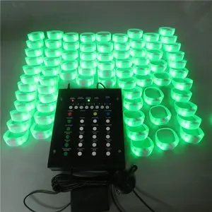 Custom Logo Led Wristbands Concerts Bar Nightclub Wedding Event Party Supplies Dmx Remote Controlled Silicone Led Light Bracelet