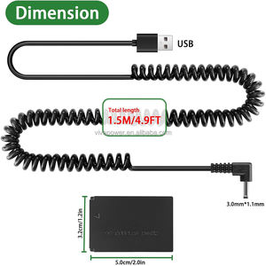 Cable de alimentación USB para cámara, kit adaptador de corriente para cámara con batería simulada de EOS M50 <span class=keywords><strong>Mark</strong></span> <span class=keywords><strong>II</strong></span>, EOS M M2 <span class=keywords><strong>M10</strong></span> M100 M200, EOS M50, 1, 2, 1, 2 - Product Image 5
