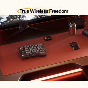 Teclado ergonómico dividido rojo anodizado QK <span class=keywords><strong>Alice</strong></span> Duo Con Teclado mecánico de tres modos y teclado de aluminio CNC - Product Image 5