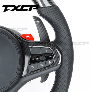 Volante in Fibra di Carbonio Compatibile con <span class=keywords><strong>BMW</strong></span> M2 M3 M4 M5 M6 X5M X6M G20 G38 G30 G01 G05 F10 F18 F02 F84 F80 F83 F81 F92 X1X4 X5 X2 X3 - Product Image 2