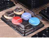 Emballage de cuisson au four 6 trous Macaron pâtisserie Dessert boîtes d'emballage boîte Blister transparente pour donuts biscuits aliments