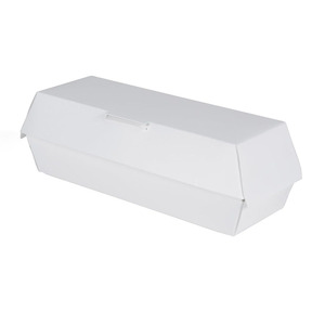 B573 fabriqué <span class=keywords><strong>en</strong></span> usine <span class=keywords><strong>carton</strong></span> pied Long Hot Dog conteneur à clapet blanc <span class=keywords><strong>en</strong></span> gros <span class=keywords><strong>carton</strong></span> compostable recyclable maïs chien boîte - Product Image 3