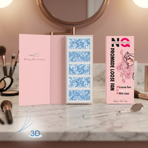 Extensions de cils individuels en faux vison NQ Lashes Factory Promade Loose Fan 3D semi-faits à la main, volume mixte, différentes tailles - Product Image 5