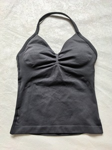 OEM Popular Fitness Gym Wear Wholesale Activewear Pleated Custom Logo Seamless Halter Yoga Wrap Bra Women Sport Tank <strong>Top</strong> <strong>Vest</strong> - Product Image 6
