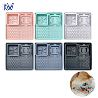 Assiettes et tapis de nourriture lente en silicone de qualité alimentaire Ustensiles de table pour chats et chiens avec ventouses Bols et mangeoires confortables