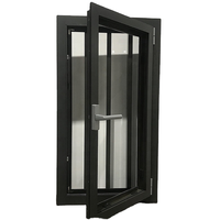Fenêtres à battants en aluminium sur mesure pour projets d'usine, triple et double vitrage, résistantes aux ouragans, pour extérieur et salle de bain