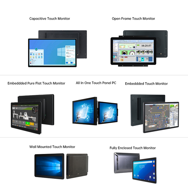 TouchWo Custom 7 8 10.1 12 13.3 15.6 17.3 18.5 19 21.5 24 27 Inch Capacitive Touchscreen Open Frame Touch Screen Monitor