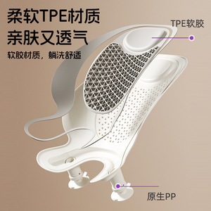 Support de bain multifonctionnel pour bébé YJM252 en gel TPE souple avec cadre en PP, 0-12 mois, gris, pour utilisation sur les toilettes - Product Image 1