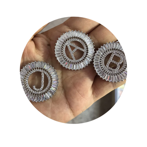 Gold Plated Shiny Cubic Zirconia CZ <strong>Initial</strong> <strong>Charms</strong> <strong>Necklace</strong>, Micro Pave CZ Alphabet Letters Pendant <strong>Necklace</strong> for Christmas Gift - Product Image 1