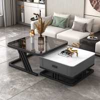 Table basse carrée en verre de style moderne et luxueux pour salon, usage domestique, table basse simple