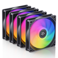 Ventilador de CPU para PC SNOWMAN BF120-ARGB-BK de 120 mm con Rodamiento Fluido y Funcionamiento Silencioso de 20dBA para Refrigeración de Radiador de Caja de Ordenador
