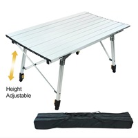 Table de camping pliable en alliage d'aluminium, ultralégère, durable, résistante à la chaleur, portable, extensible, pour les voyages et la cuisine