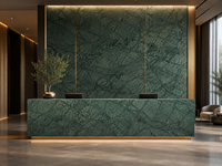 Dalle de marbre vert indien Verde Imperdiale du Guatemala pour meuble-lavabo de salle de bain, comptoir de cuisine, mur décoratif et crédence.