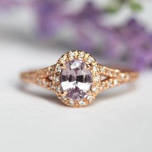 Parures de bijoux fins en argent sterling 925 pour femmes, forme de cœur en quartz rose, bague de fiançailles - Product Image 4