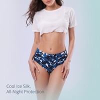 Culottes menstruelles taille haute en soie glacée pour femmes, respirantes et rafraîchissantes, en maille, du S au XXL, pour usage quotidien