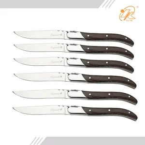 Laguiole Style Steak Knife Non-serrated Steak Knife Set With Nature Wood Handle Dinner Steak Knives With Gift Box