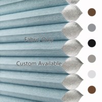 Tissu pour stores alvéolaires occultants en non-tissé Spunlace, motif grain de bois bleu clair, imperméable, 25 mm, sur mesure