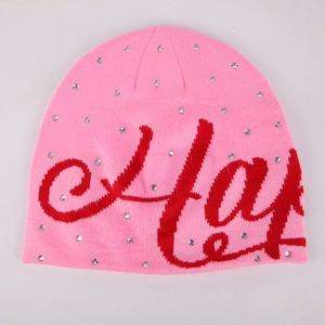 Bonnets d'hiver en tricot de haute qualité, personnalisés avec logo, jacquard, strass, vente en gros - Product Image 3