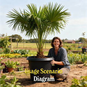 Pots en plastique moulés par injection de 20 gallons prêts pour l'automatisation avec trou de drainage, empilables et réutilisables pour les opérations de jardinage à domicile et en pépinière - Product Image 2