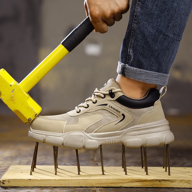 Lanoudun chaussures de sécurité homme anti-crevaison bottes de travail type  sport personnalisable maille anti-écrasement marque chaussures de sécurité 