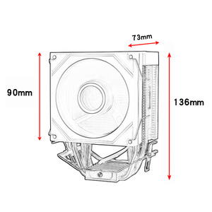 Qiuzaim AM4 90mm 4 Heatpipes argb AM5 1700 CPU Cooler TDP 110-180W PWM 115x tản nhiệt cho <span class=keywords><strong>Intel</strong></span> 1200 hiệu suất cao tản nhiệt - Product Image 6