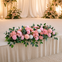Arrangement floral en soie artificielle pour la décoration de l'allée de mariage, de la table, de la scène et du fond