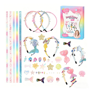 Kit de Fabrication de Serre-têtes Tendance pour Enfants, Breloques Licorne et Papillon, Fleurs en Mousse, Strass, Cadeau de Fête, Jouet - Product Image 4
