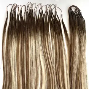 2024 tren baru kutikula rambut Virgin benang katun dua simpul Korea kembar ekstensi rambut