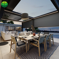 Pergola Électrique Rétractable en Aluminium, Toit à Lames Étanches, Ombre Motorisée Entièrement Automatique pour Patio et Jardin Extérieur