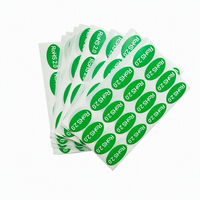 RoHS 2.0 Compliant Green Oval PVC Adhesive Sticker for Consumer Electronics